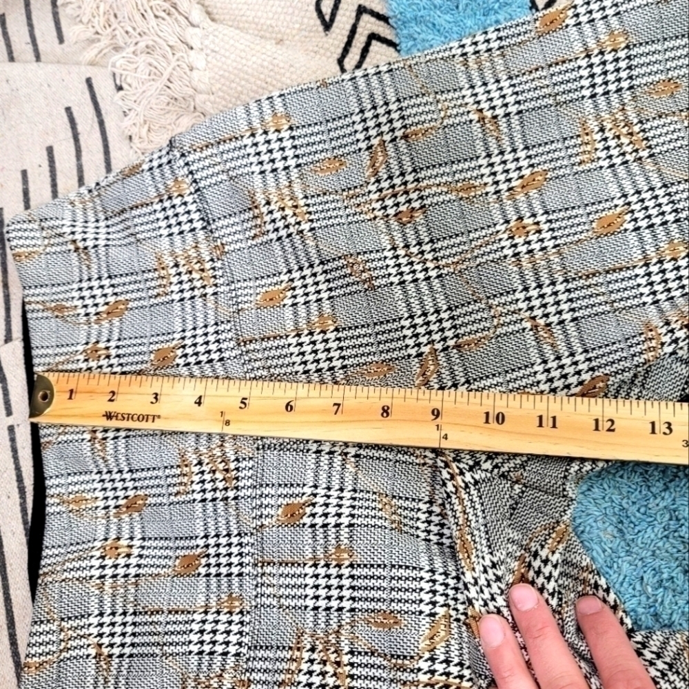 LYSSE PLAID LEGGINGS W GOLD LEAF PRINT DESIGN, SZ SMALL - Picture 11 of 12